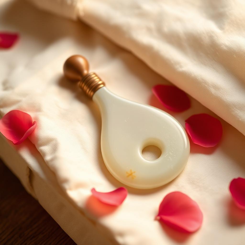 Jade gua sha tool used in Korean facial treatment